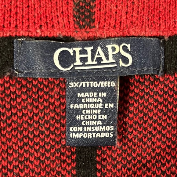 Chaps size 3X vintage black and red plaid moto style vest - Picture 3 of 4